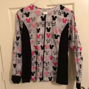 Disney Mickey Design Zip-Up Scrub Jacket